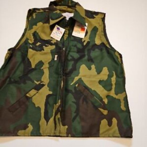 NWT Vintage Neet Camouflage Hunting Vest Men’s Camo Zip Made In USA Medium New - Picture 7 of 12
